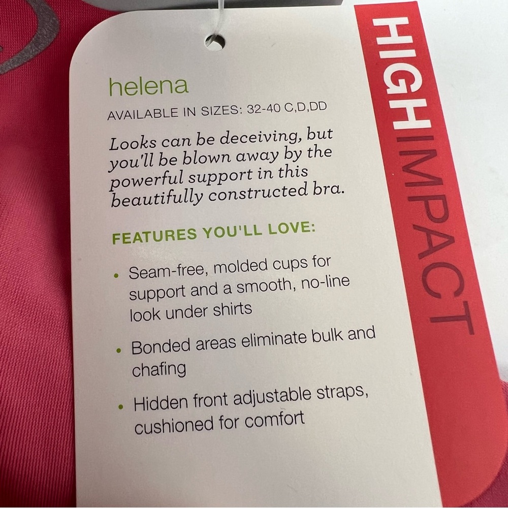 Moving Comfort Helena High Impact sports bra in Guava size 36C NWT - Picture 8 of 10